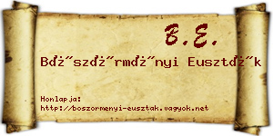 Böszörményi Euszták névjegykártya